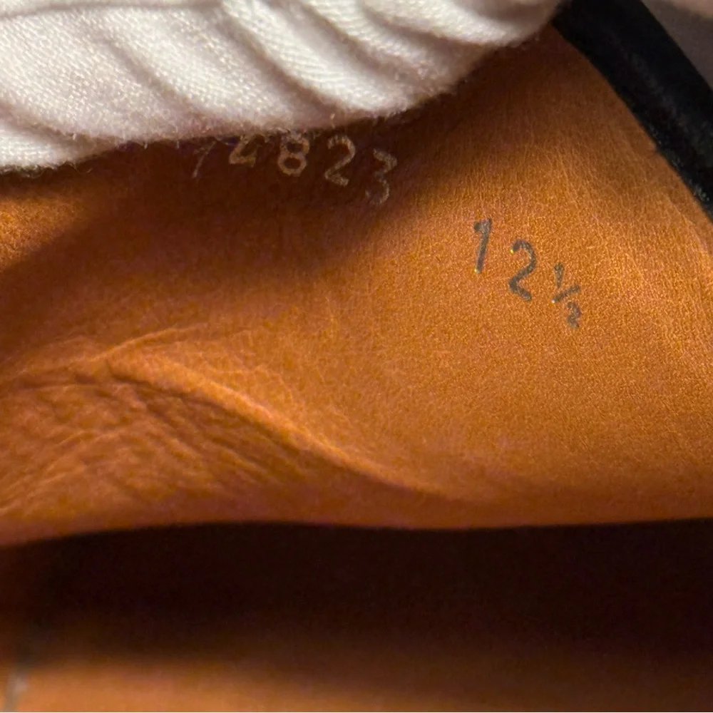 Gucci Horse Bit Lug Sole Black Leather Loafer Men’s Size 12.5 Brass Brown Logo - Picture 10 of 13